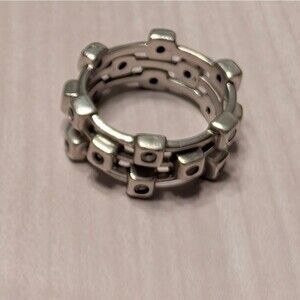 Sterling Silver Rink Link Design Stamped ATI 925 Size 6